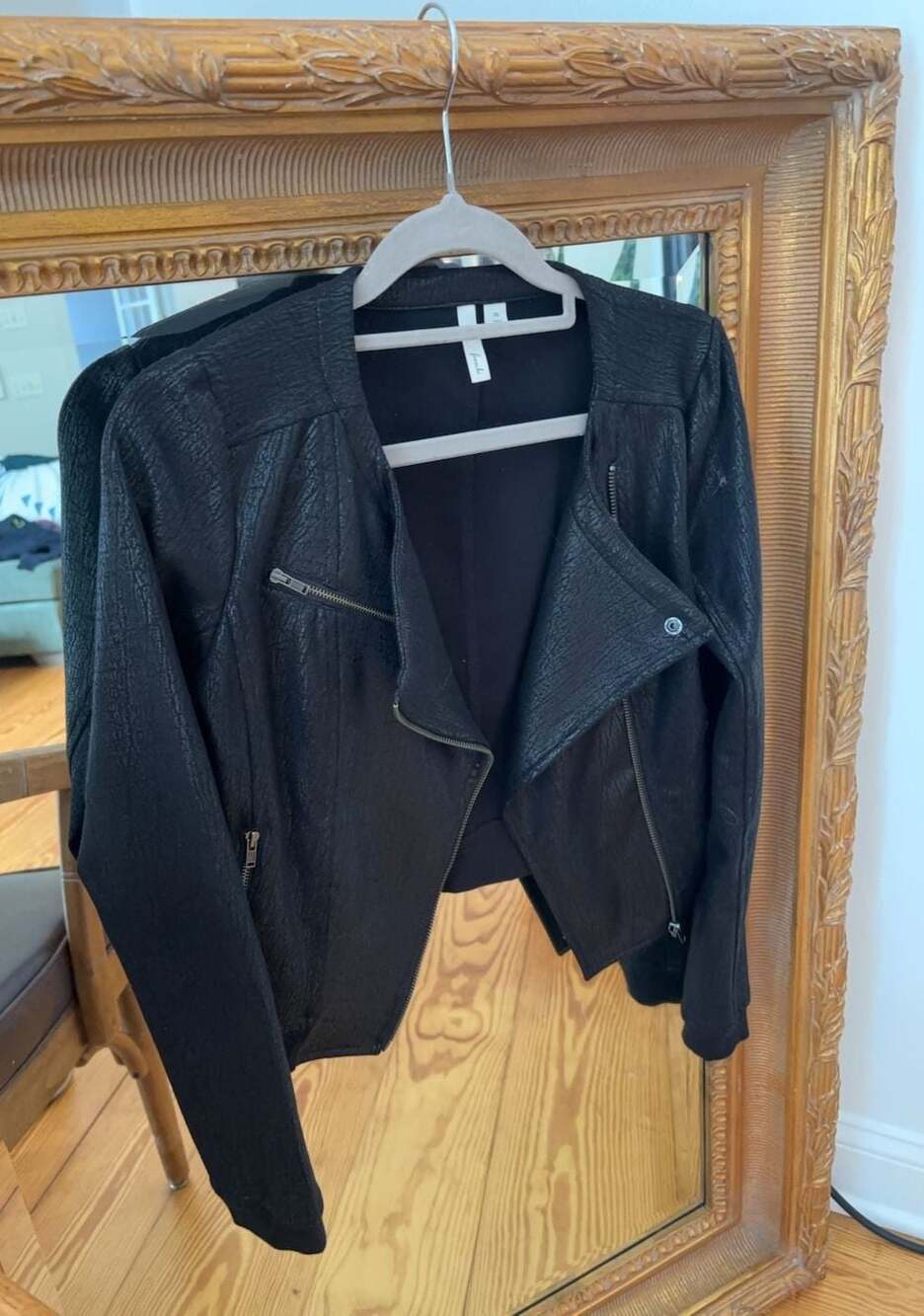Frenchi Black Textured Moto Jacket Size XS